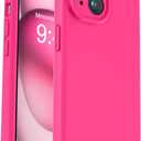Vooii Compatible with iPhone 15 Case, Upgrade Defender Liquid Silicone, [Enhanced Camera Protection] [Soft Anti-Scratch Microfiber Lining] Shockproof Phone Case for iPhone 15 6.1 inch - Hot Pink