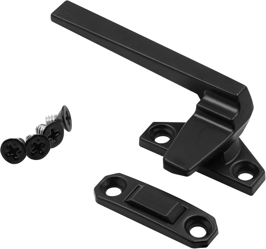 Prime-Line H 38208 Left-Handed, Matte Black, Casement Locking Handle with Offset Base (Single Pack)