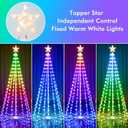 HOLILLUMA 7FT Outdoor Christmas Tree, RGB Color Changing Pre-lit Smart Cone Christmas Tree with LED Lights, App&Remote Control, DIY Multi-Color Lightshow, Music Sync, Christmas New Year Decoration