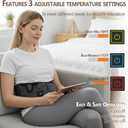 CordlessHeated Back Belt Heating Pad for Lower Back Pain ReliefWaist Wrap with 3 Heat Levels, Battery Not Included