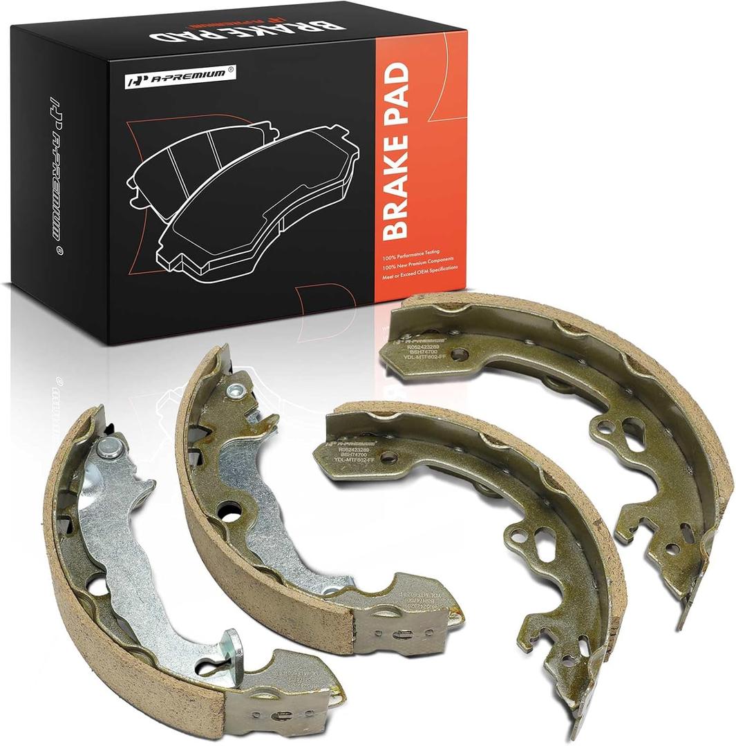 A-Premium Rear Ceramic Brake Shoe Set Compatible with Ford Focus 2000-2011 with Rear Brake Drum 4-PC Set