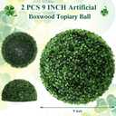 Hotop 2 Pcs 9 Inch Artificial Plant Topiary Ball 4 Layers Garden Spheres Boxwood Balls Artificial Topiaries Spheres Decorative Plants for Backyard, Balcony, Garden, Indoor Outdoor Decor(Green)