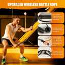 Weighted Ropeless Battle Ropes for Home Gym: 2PCS Heavy Duty Cordless Battle Ropes with Portable Storage Bag for Strength Building, HIIT Workout and Aerobic Training for Men & Women, Black 3