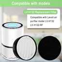 2 Pack LV-H132 Replacement Filter Compatible for LEVOIT LV-H132 Air Purifier LV-H132-RF, H13 True HEPA Filter, Activated Carbon Filter, Replace Part LV-H132-RF