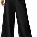 GORGLITTER Women's Wide Leg Dress Pants High Waisted Business Casual Trousers Dressy Work Office Pants Black Medium (Black, M)