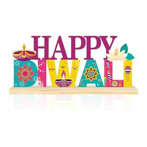 Happy Diwali Table Decorations Indian Festival Of Lights Wooden Signs For Hindu Deepavali Party Decor (Diwali)