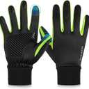 Sukeen Winter Gloves Men Women Touchscreen Anti-Slip Sports Gloves Lightweight Cold Weather Warm Gloves for Running, Cycling (Large, Fluorescent Green)