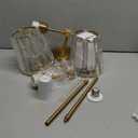 Battery Operated Crystal Wall Sconce Set of 2, Gold Rechargeable Wireless Wall Sconces with Remote Dimmable 12 Colors Modes Led Wall Lights, Wall Lamp for Bedroom Living Room Hallway, 2 Bulbs Included