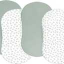Baby Bassinet Sheets 4 Pack Compatible with Halo BassiNest Swivel Sleeper, Ultra Soft & Skin-Friendly, Green