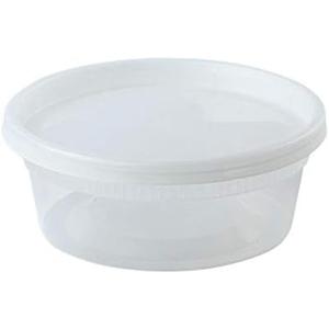 Nicole Home Collection Stackable Premium Clear Plastic Deli Containers with Lids - 8 oz (Pack of 20) - Durable & Reusable Design - Perfect for Weddings, Parties, Catering and More