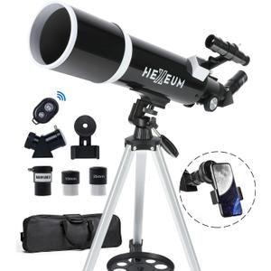 Telescope for Adults & Beginner Astronomers - 80mm Aperture 600mm Fully Multi-Coated High Transmission Coatings with AZ Mount Tripod Phone Adapter, Carrying Bag, Wireless Control.