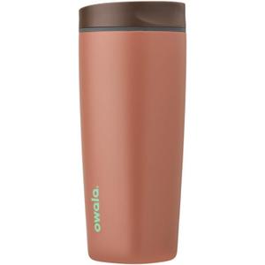 Owala SmoothSip Slider Insulated Stainless Steel Coffee Tumbler, Reusable Iced Coffee Cup, Hot Coffee Travel Mug, BPA Free 20 oz, Cozy Cocoa