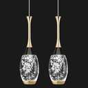 BBLLWJ Modern Black Gold Pendant Light Dimmable LED Ceiling Light Fixtures Mini Teardrop Crystal Pendant Lighting for Kitchen Island Bedroom Hallway Entryway (2-Pack，Champagne Gold)