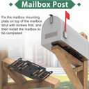 Universal Mailbox Mounting Bracket, Black Steel, Post Mount, 4mm Thick, Fits Most Sizes, Bottom Mount, Includes Hardware