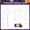 Halloween Spider Pathway Lights, 3 Pack 250 LED Purple Decorations Outdoor Metal Stake Lights, 8 Modes Memory Timer Waterproof Plug in Light String for Walkway Yard Lawn Garden Halloween Dcor