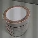 Skylety 100 Pcs Rose Gold Plastic Dessert Plates 6 Inch, Lace Design Disposable Dessert Salad Plates Small Appetizer Cake Plate for Party Birthday Wedding Baby Shower Anniversary Supplies, about 6 inch