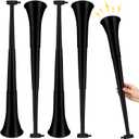 Outus 4 Pieces Collapsible Stadium Horn 24 Inch Vuvuzela Plastic Trumpet Horn Blow Noisemakers for Sporting Events Graduation Games Sports Party Supplies Favors Accessories(Black)