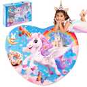 Floor Puzzles for Kids Ages 3-5, Unicorn Puzzles for Toddler Ages 4-6, 50 Pieces Jumbo Puzzles with Box, Unicorn Toys for Gifts 3-8 Years Old
