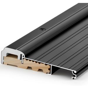 Blulu 36" Aluminum Exterior Door Threshold 5 5/8" Swing Threshold Black Heavy Duty Aluminum Door Sill Pan for Weatherproof & Easy Install for Residential/Commercial Use (1 Pcs)