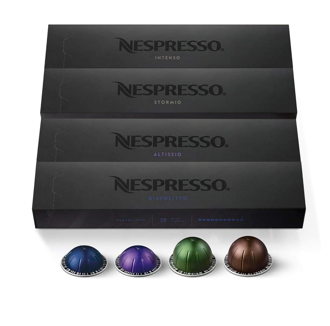 Nespresso Capsules VertuoLine, Dark Assortment Variety Pack, Dark Roast Coffee, 40 Count Coffee Pods (EXP 06/30/26)