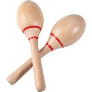 Maracas, Professional Wooden Rumba Shakers Hand Percussion Rattles Latin Musical Instrument with Clear Salsa Rhythm for Adults Kids Party Game Playing, Set of 2 (RED)