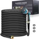 Relxitl Garden Hose 100ft, Flexible Water Hose with 10 Function Hose Nozzle, Lightweight, Tangle Free, Rust Proof for Yard, Watering(Black)