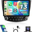 8Core 4G+64G Car Radio for Honda Accord 2003-2007, Rimoody Android 13 Car Stereo with Carplay Android Auto 10.1'' Touchscreen GPS WiFi Mirror Link DSP Bluetooth FM/RDS SWC Backup Camera Microphone