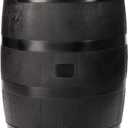 RTS Home Accents 50-Gallon ECO Rain Barrel Made with 100% Recycled Plastic, Flat Back Rain Water Collection Barrel, Black
