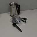 Arabic, Greek, & Turkish Electric Coffee Maker Machine Pot Warmer Kettle Premium Quality Stainless Steel 0.3 L, 4 Cup Capacity Cool Touch Handle Cordless Base (Foldable Handle, Travel Size)