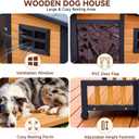 RUNSHED Insulated Outdoor Dog House for Small and Medium-Sized Dogs, Weatherproof Wooden Shelter with Elevated Floor & Ventilation, Easy Assembly (39.3 L x 37.5 W x 30 H)