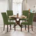 Parsons Dining Chairs Set of 2, Upholstered Nailhead Dining Room Kitchen Side Chair with Thick Cushions and Wood Legs, Green