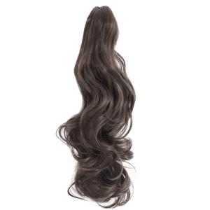 Claw Clip Ponytail 18" Clip in Wavy Ponytail Hair Extensions Long Pony Tails for Women Medium Brown Wave Hairpiece