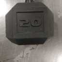 CAP Barbell 20 LB Rubber Coated Hex Dumbbell Hand Weight - Single | Black Handle