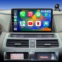 4+64G 5GWiFi Upgrade Car Stereo for Honda Accord 2008-2012 8th Gen, 10" Touch Screen Radio, Wireless Carplay Android Auto GPS FM Bluetooth DSP Camera, Only Fit for Original Car with Big Screen and GPS