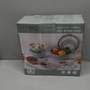 COOK WITH COLOR Nesting Mixing Bowls - 12 Piece Plastic Bowl Set with Lids, Microwave Safe (Mint Ombre)