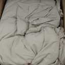 JANZAA Comforter Set Full Size Beige Ruffle Comforter 3PCS Soft Fluffy Comforter Vintage Farmhouse Bed Comforter Set Shabby Chic Bedding with 2 Off White Pillowcases