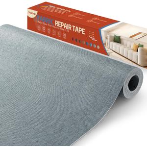 Linen Fabric Repair Tape Kit, 16" x 80" Self-Adhesive Couch Patch Repair Fabric Patches for Furniture, Clothes, Upholstery, Carpets, Chairs, Sofas, Pillows Dark Grey