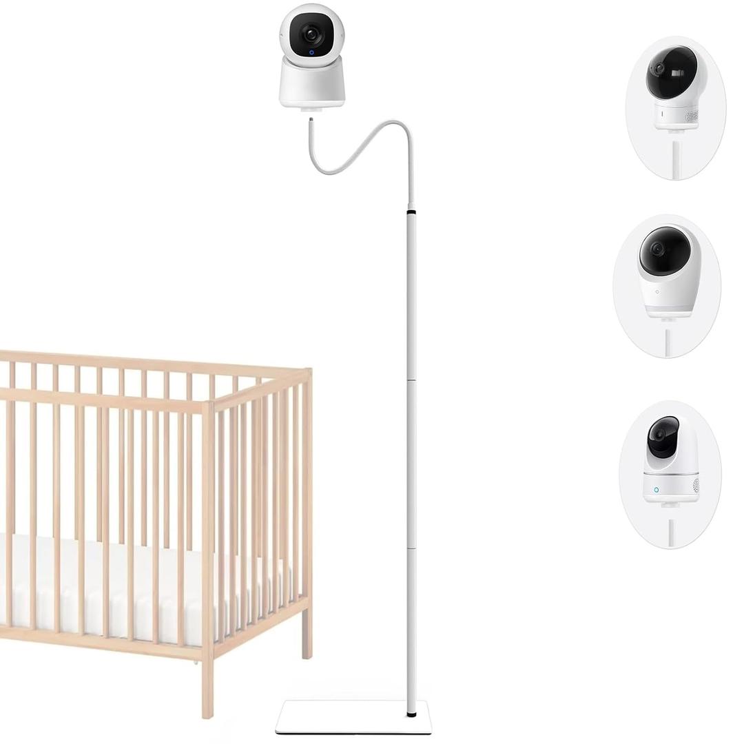 Baby Monitor Floor Stand Holder Mount Compactible for eufy E21,E30,Spaceview E110, Spaceview pro E210 (68.8"White)