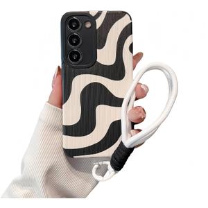 Cute Graffiti Zebra Pattern Phone Case for Samsung Galaxy S24 Ultra, Soft TPU Full Protection with Wristband, Aesthetic Anti-Fingerprint Anti-Slip Design for Women & Girls