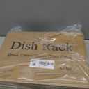 SNTD Dish Drying Rack - Small Dish Rack for Kitchen Counter, Stainless Steel Dish Drainer with Utensil Holder and Drainboard, 11" W x 15" L (Black)