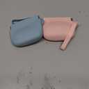 WALLFID Silicone Dog Treat Pouch Small Bag,Auto Closure,with Pet Training Clicker,Walking Bag for Dog and Cat,Pocket Size,Easy to Clean,Odorless (Blue and Pink)