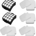 Colorfullife AZ3002 Filters Replacement for Shark Stratos AZ3002 AZ3000 AZ3000W DuoClean PowerFins Stratos Upright Vacuum Cleaner, 2 HEPA and 4 Foam & Felt Filters