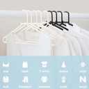 Byomostor Black Plastic Hangers 50 Pack, Light Weight Durable Clothes Hangers G-Shape Standard Size Non-Slip Coat Hanger Adult Clothes Hangers for Laundry & Everyday Use -Slim & Space Saving