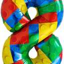 8th Birthday Decorations  Building Blocks Birthday Decorations 8 Year Old Boy  Party Kit: Number 8 Balloon, Banner, Cupcake & Cake Toppers, Balloons  Brick Theme Party Supplies for Boys 8 Years Old