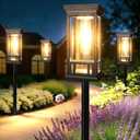 LORRYTE 12 Pack Solar Pathway Lights Outdoor, Waterproof Solar Powered Garden Lights for Outside, Auto On/Off Landscape Lighting for Patio Pathway Path Walkway Yard Lawn Driveway Decor, Warm White