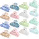 16 Pcs Large Acrylic Hair Claw Clips Bulk for Women Christmas Birthday Gift Fashion French Style Cute Hair Accessories Non-slip Hold Claw Clips for Thick Thin (Multicolor)