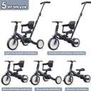 newyoo Tricycle for Toddlers 1-3, Toddler Bike, Trike with Push Handle, Perfect Boys and Girls Birthday Gift and Toys, Balance Bike with Backrest and Safety Belt, TR007, Dark Gray