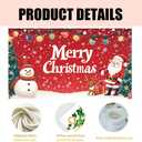 Christmas Banner 70.87x43.31 Inch Red Santa Snowman and Christmas Tree Design Polyester Wall Hanging Holiday Indoor Outdoor Decoration for Door Porch Party Home Display (Colorful 0762)