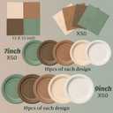 CMUSKO Woodland Baby Shower Decorations - 150pcs Brown Sage Green Forest Animal Theme Plates & Napkins Kit Serves 50- Safari Party Supplies for Birthday, Baby Shower Neutral