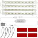 Grow Light for Indoor Plants Abonnyc 96 LEDS Plant Grow Light Strips 10 Inch Warm White Light & Red Light Full Spectrum with Auto On/Off Timer Sunlike Small Grow Lamp for Hydroponics Succulent, 4 Bars